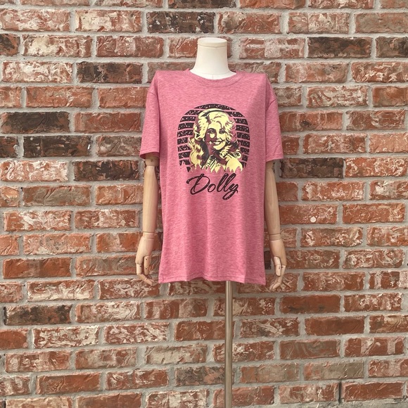 Pink Dolly Parton screen printed tee / XXL / New without tags - Picture 8 of 11